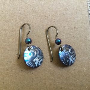 Earrings Titanium Hypoallergenic Blue